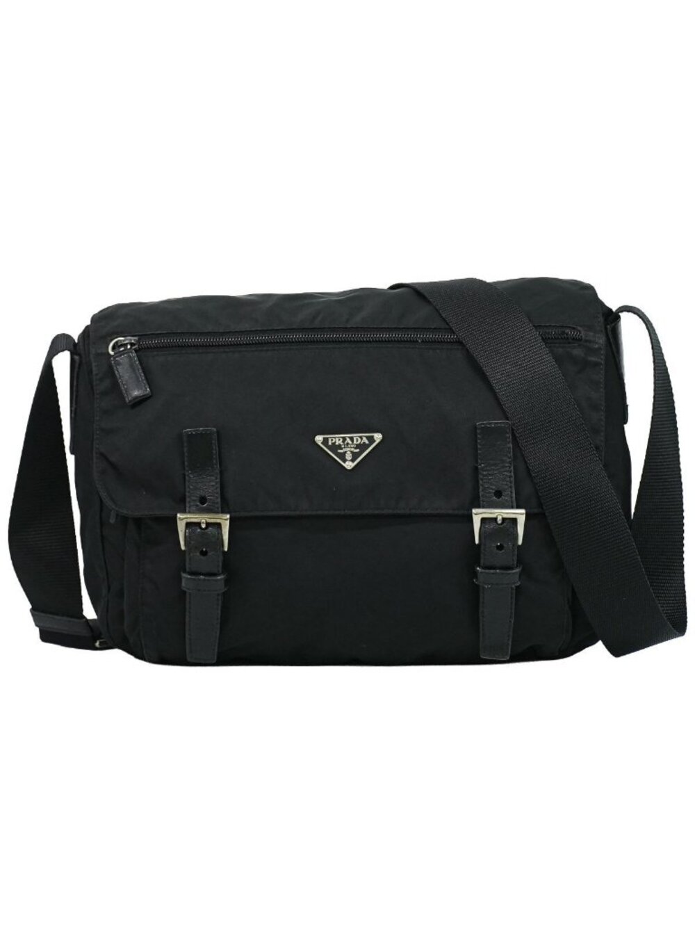 Prada Nylon Shoulder Bag Pochette Black